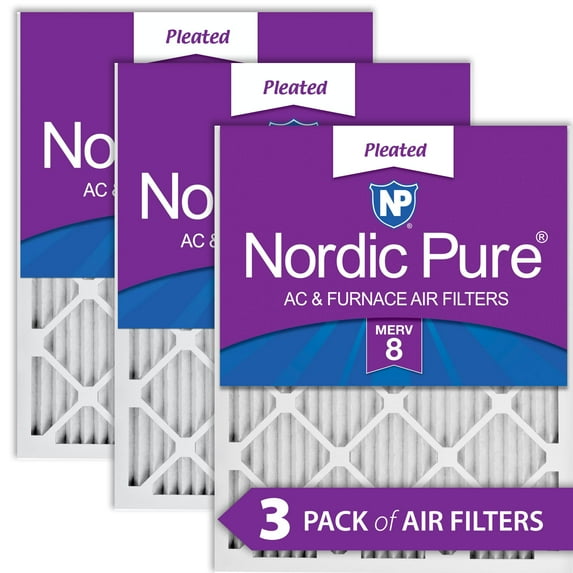 Nordic Pure 10x10x1 Pleated MERV 8 Air Filters 3 Pack