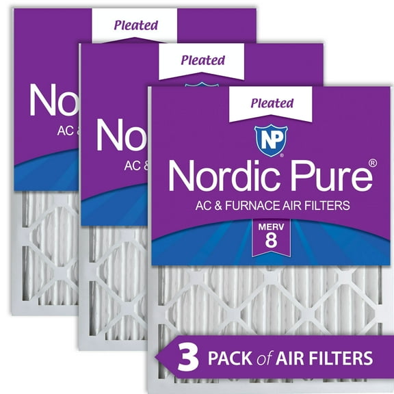 Nordic Pure 10x20x2 Pleated MERV 8 Air Filters 3 Pack