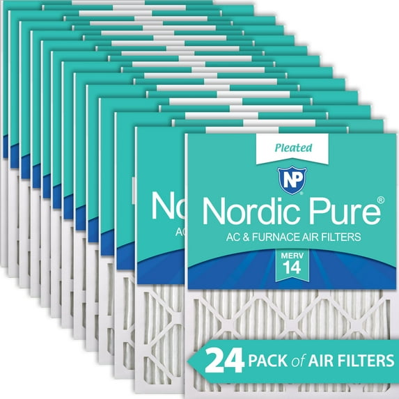 Nordic Pure 10x24x1 Pleated MERV 14 Air Filters 24 Pack
