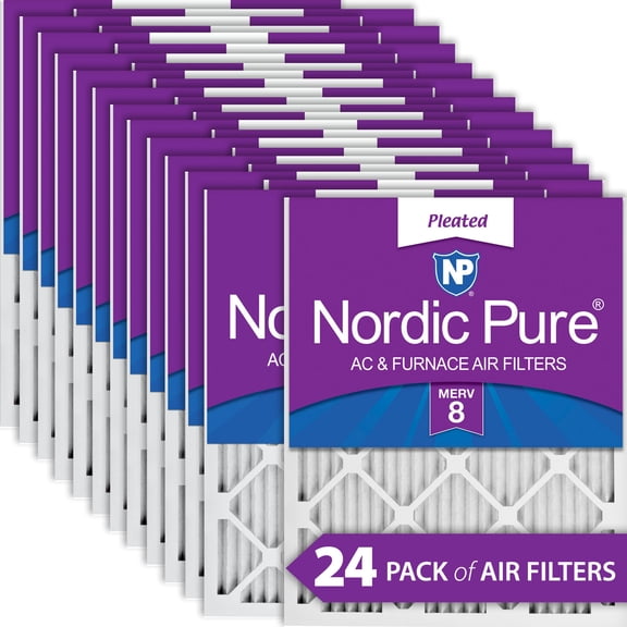Nordic Pure 10x24x1 Pleated MERV 8 Air Filters 24 Pack