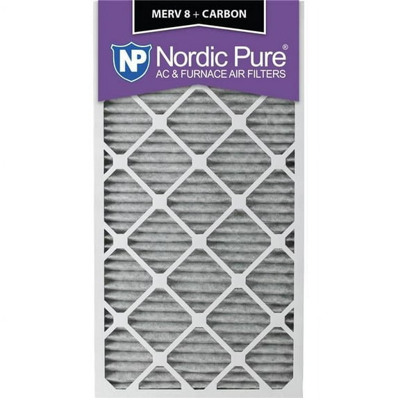 Nordic Pure 10x33x1ExactCustomM8-C-6 Exact MERV 8 Plus Carbon AC Furnace Filters - 10 x 33 x 1 in. - Pack of 6