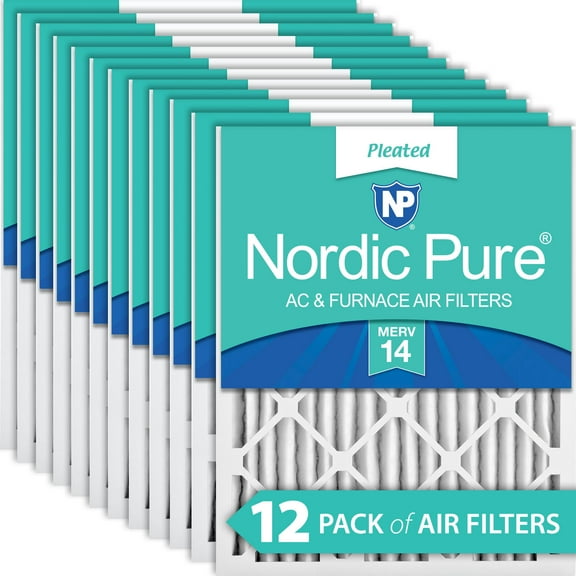 Nordic Pure 14x25x2 Pleated MERV 14 Air Filters 12 Pack