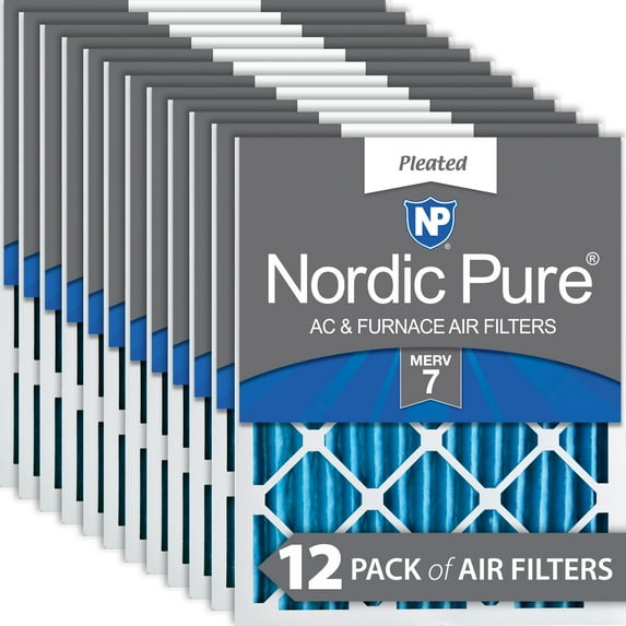 Nordic Pure 14x25x2 Pleated MERV 7 Air Filters 12 Pack