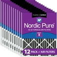 thumbnail image 1 of Nordic Pure 16x20x2 Furnace Air Filters MERV 8 Pleated Plus Carbon 12 Pack, 1 of 7