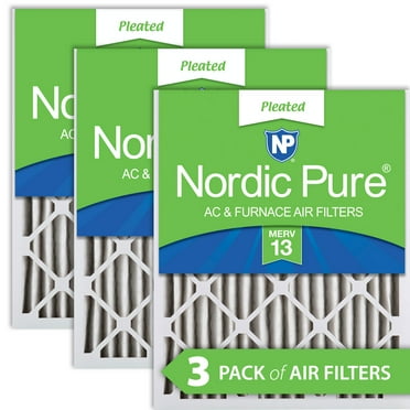 Nordic Pure 16x20x2 Pleated MERV 13 Air Filters 3 Pack