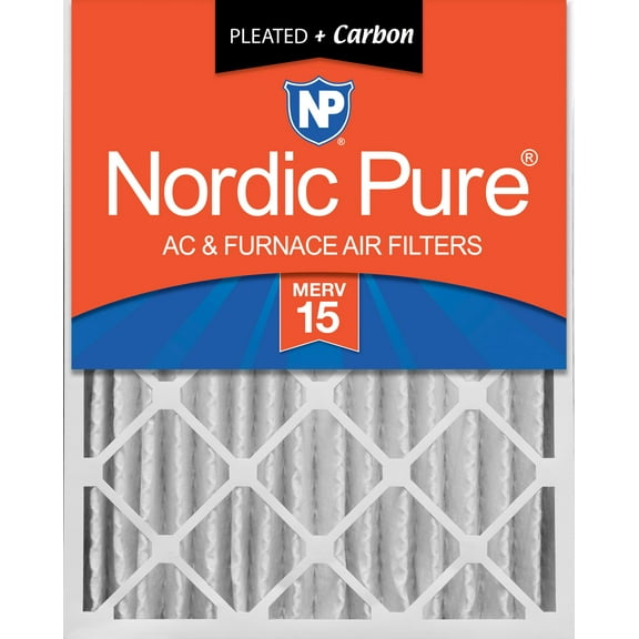 Nordic Pure 16x20x4 (3 5/8) Pleated Air Filters MERV 15 Plus Carbon 1 Pack