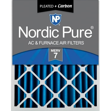 Nordic Pure 16x24x4 (3 5/8) Pleated Air Filters MERV 7 Plus Carbon 1 Pack