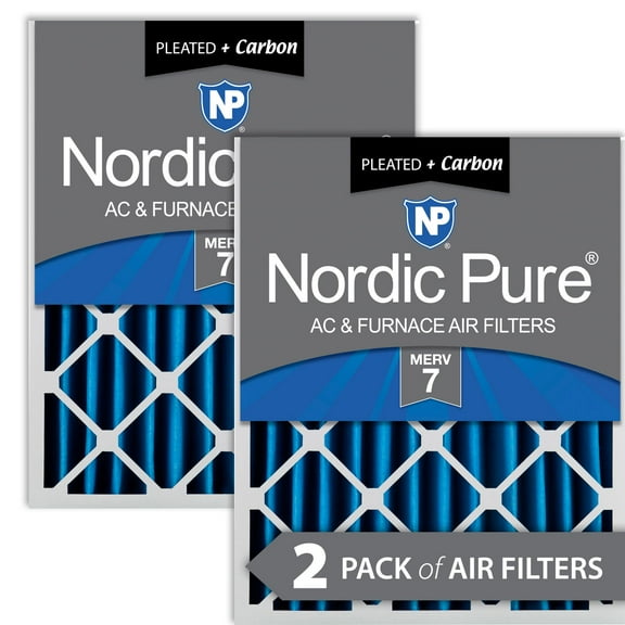 Nordic Pure 16x24x4 (3 5/8) Pleated Air Filters MERV 7 Plus Carbon 2 Pack
