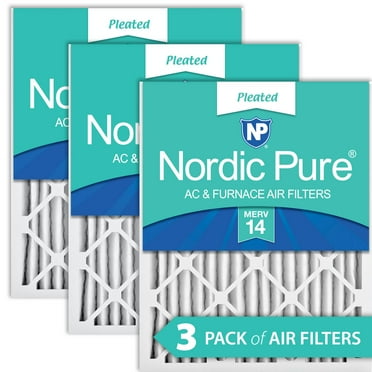 Nordic Pure 16x25x2 Pleated MERV 14 Air Filters 3 Pack