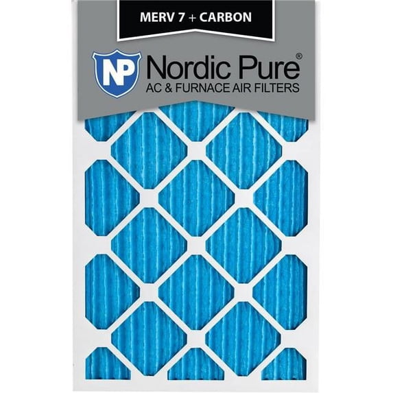 Nordic Pure 17x20x1CustomM7-C-6 MERV 7 Plus Carbon AC Furnace Filters, 17 x 20 x 1 in. - Pack of 6