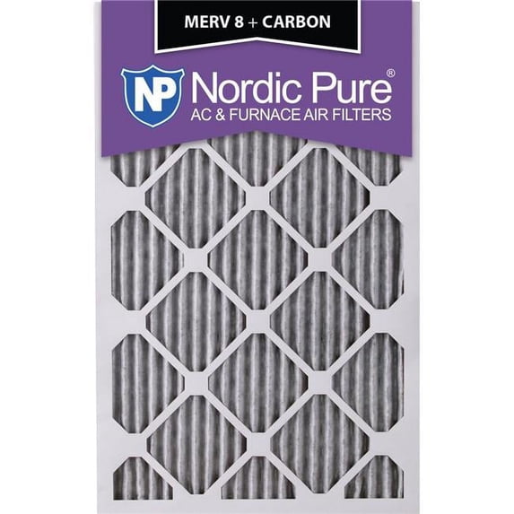 Nordic Pure 17x20x1CustomM8-C-12 MERV 8 Plus Carbon AC Furnace Filters, 17 x 20 x 1 in. - Pack of 12