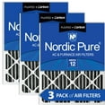 thumbnail image 1 of Nordic Pure 18x24x2 Furnace Air Filters MERV 12 Pleated Plus Carbon 3 Pack, 1 of 7