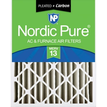 Nordic Pure 18x24x4 (3 5/8) Pleated Air Filters MERV 13 Plus Carbon 1 Pack