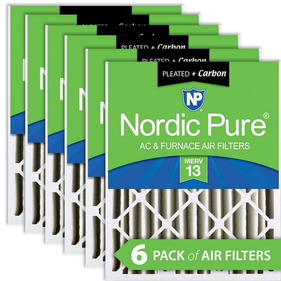 Nordic Pure 18x24x4 (3 5/8) Pleated Air Filters MERV 13 Plus Carbon 6 Pack