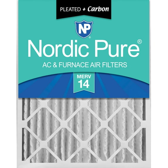 Nordic Pure 18x24x4 (3 5/8) Pleated Air Filters MERV 14 Plus Carbon 1 Pack