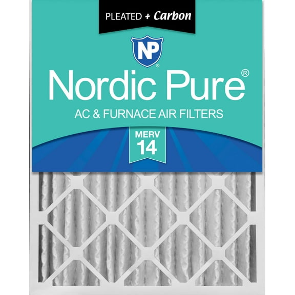 Nordic Pure 20x20x4 (3 5/8) Pleated Air Filters MERV 14 Plus Carbon 1 Pack