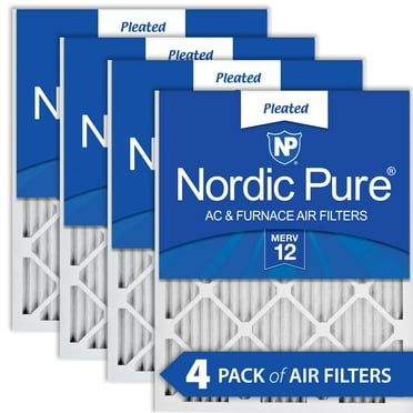 Nordic Pure 20x22x1 (19_1/2x21_7/16) Pleated MERV 12 Air Filters 4 Pack