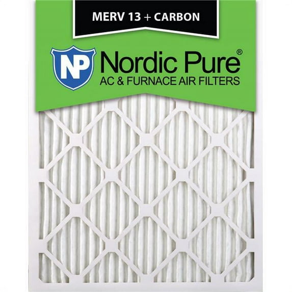 Nordic Pure 20x22x1M13-C-24 Pleated MERV 13 Plus Carbon AC Furnace Filters, 20 x 22 x 1 in. - Pack of 24