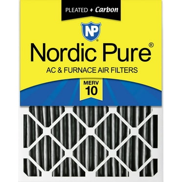 Nordic Pure 20x24x4 (3 5/8) Furnace Air Filters MERV 10 Plus Carbon 1 Pack