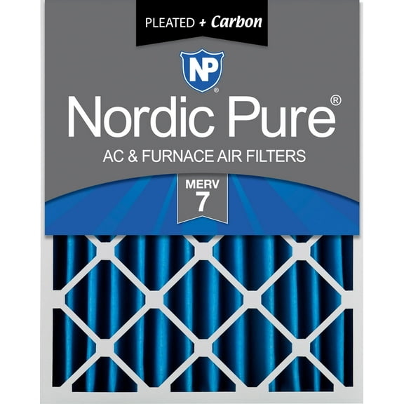 Nordic Pure 20x24x4 (3 5/8) Pleated Air Filters MERV 7 Plus Carbon 1 Pack