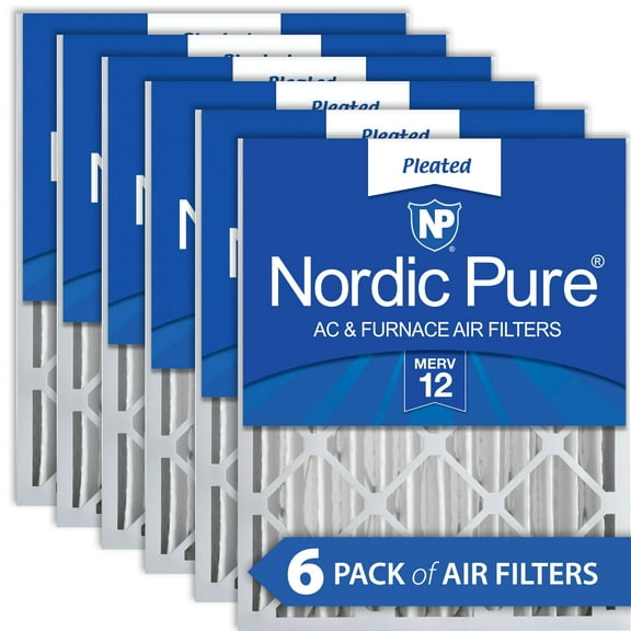 Nordic Pure 20x24x4 (3 5/8) Pleated MERV 12 Air Filters 6 Pack