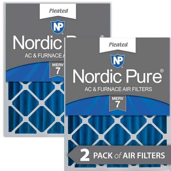 Nordic Pure 20x25x4 (3 5/8) Pleated MERV 7 Air Filters 2 Pack
