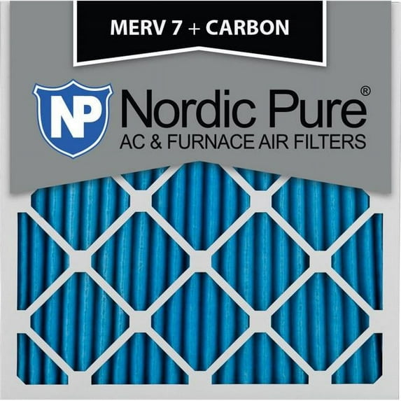Nordic Pure 23-1-2x23-1-2x1CustomM7PlusC-6 MERV 7 Plus Carbon AC Furnace Filters, 23.5 x 23.5 x 1 in. - Pack of 6