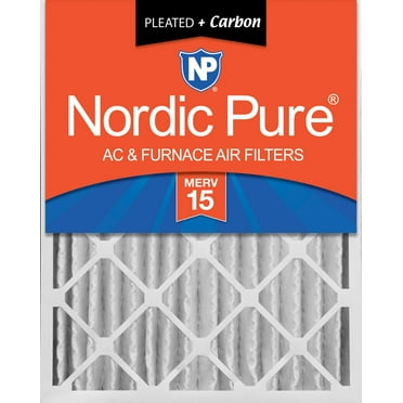 Nordic Pure 24x24x4 (3 5/8) Pleated Air Filters MERV 15 Plus Carbon 1 Pack