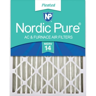 Nordic Pure 24x24x4 (3 5/8) Pleated MERV 14 Air Filter 1 Pack