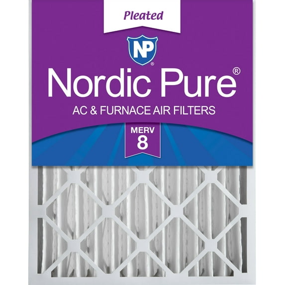 Nordic Pure 24x24x4 (3 5/8) Pleated MERV 8 Air Filter 1 Pack
