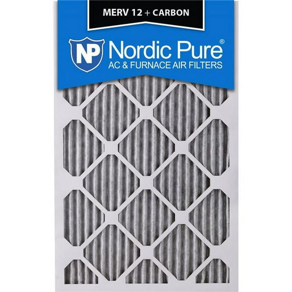 Nordic Pure 24x25x1CustomM12-C-6 MERV 12 Plus Carbon AC Furnace Filters, 24 x 25 x 1 in. - Pack of 6