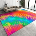 thumbnail image 1 of Nordic Rainbow Tie-Dye Rug For Living Room, Modern Home Decor Area Rug, Soft Anti-Slip Easy Clean Durable Floor Carpet For Bedroom Entryway Kitchen Pet Nursery Dining Room 5x6ft, 1 of 6