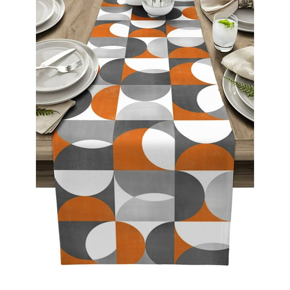 Nordic Retro Medieval Geometric Abstract Colors Table Runner Home Wedding Table Mat Centerpieces Decoration Dining Tablecloth
