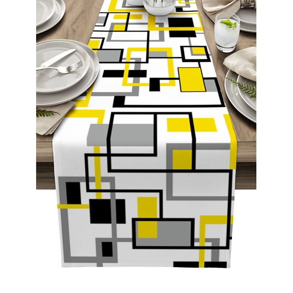 Nordic Retro Medieval Geometric Abstract Red Table Runner Home Wedding Table Mat Centerpieces Decoration Dining Long Tablecloth