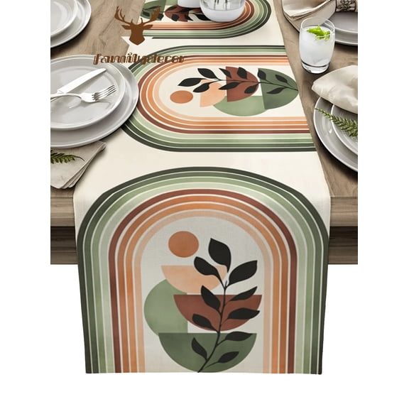 Nordic Retro Medieval Geometric Abstract Table Runner Home Wedding Table Mat Centerpieces Decoration Dining Tablecloth