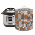 thumbnail image 1 of Nordic Retro Pressure Cooker Cover Orange Grey Geometric Abstract Art Dust Cover for Kitchen Appliances with Top Handle & Storage Pockets, Fits 8 Quart Instant Pot, Air Fryer, Crock Pot, 1 of 9