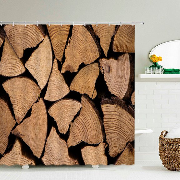 Nordic Retro style Wood Board Grain 3D Printing Shower Curtain With Polyester Waterproof Home Decor Curtains 180x180cm