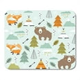 thumbnail image 1 of Nordic Scandinavian Pattern Fox Bear Wigwam Mountains Ascetic Tipee Cute Mousepad Mouse Pad Mouse Mat 9x10 inch, 1 of 3