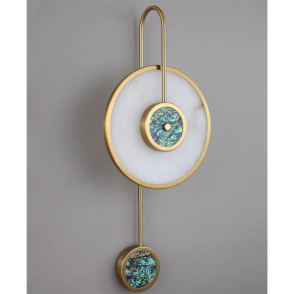 Nordic Sconce Marble Wall Light Luxury Golden Round Copper Wall Lamp For Living Room Dining Restroom Bedroom Aisle Stair