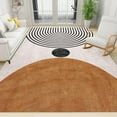 thumbnail image 1 of Nordic Semicircle Pattern Area Rug, Medieval Abstract Geometric Lines Living Room Rugs, Indoor Non-Slip Kids Rugs, Machine Washable Carpet For Front Entrance Floor Decor 5x8ft, 1 of 6