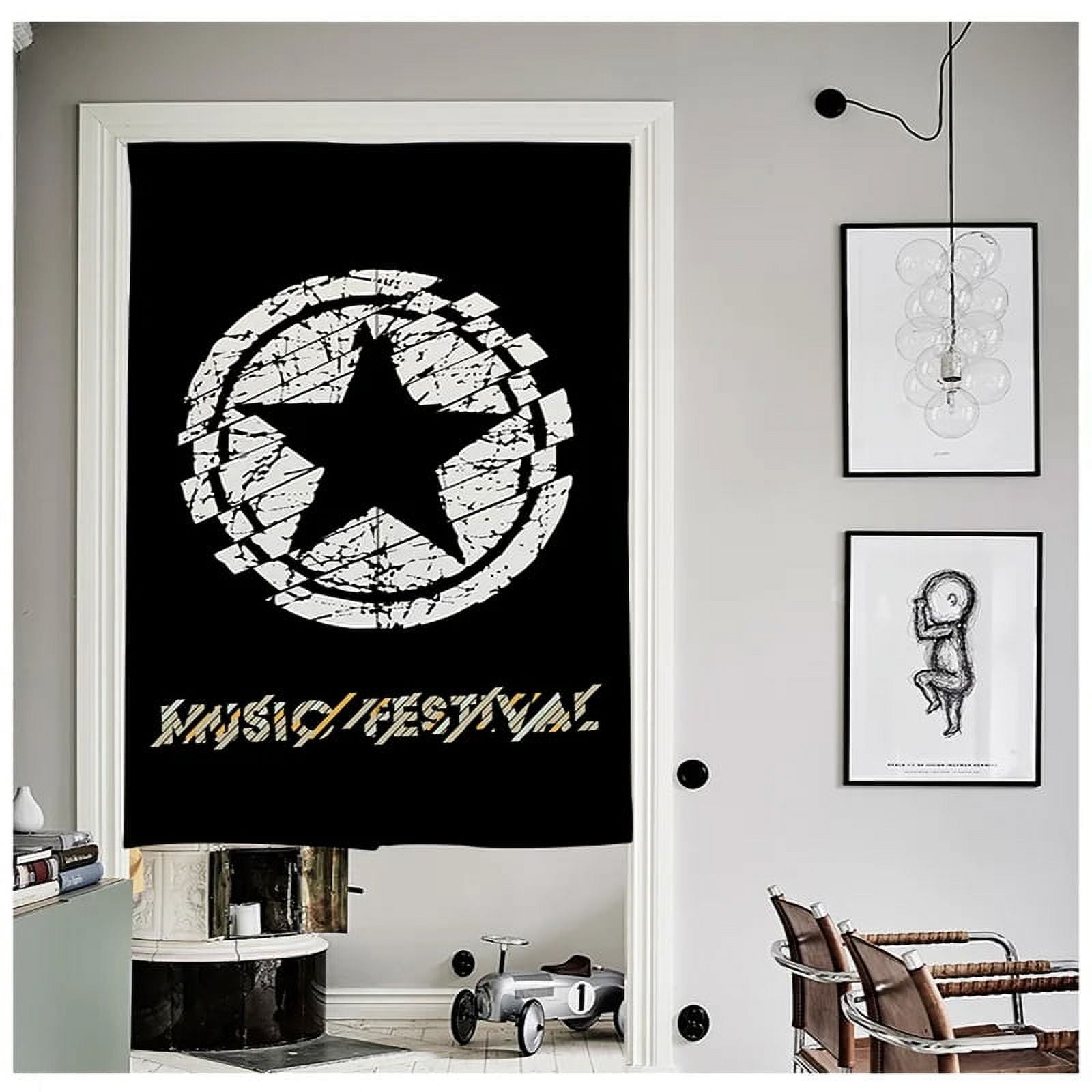 Nordic Simple Print Door Curtain Partition Curtains Living Room Home ...