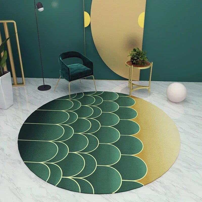Nordic Simple Style Round Carpets Modern Living Room Rugs Light Luxury