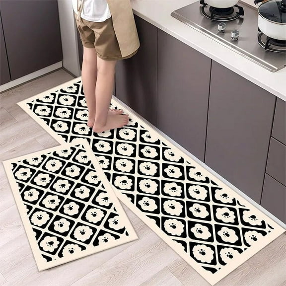Nordic Small Fresh Strip Floor Mat Oil Resistant Waterproof Washable Floor Mat Fashionable Simple Easy Handle Long Area Carpets