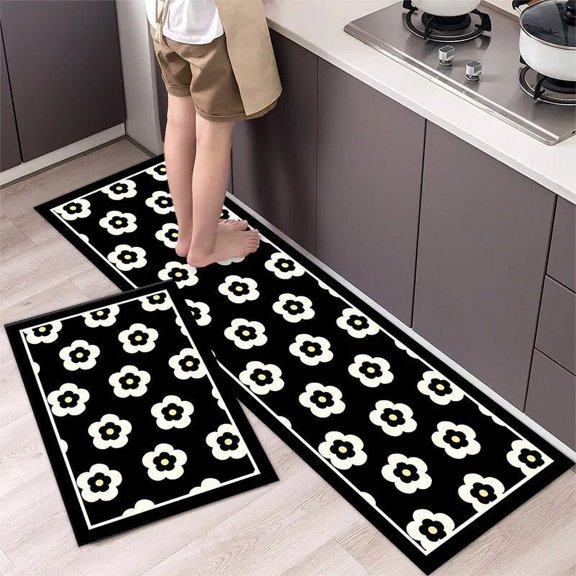 Nordic Small Fresh Strip Floor Mat Oil Resistant Waterproof Washable Floor Mat Fashionable Simple Easy Handle Long Area Carpets