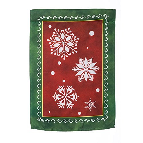 Evergreen Flag & Garden Suede Nordic Snowflake Garden Flag, 12.5" x 18"
