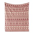 thumbnail image 1 of Nordic Soft Flannel Fleece Blanket, Cat Pattern Pixel Art Inspirations Feline Love Animal Themed Christmas Illustration, Cozy Plush for Indoor and Outdoor Use, 50" x 70", Beige Ruby, by Ambesonne, 1 of 5