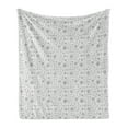 thumbnail image 1 of Nordic Soft Flannel Fleece Blanket, Viking Runes and Talismans Scandinavian Symbols with the Futhark Alphabet, Cozy Plush for Indoor and Outdoor Use, 50" x 60", Dark Grey and White, by Ambesonne, 1 of 5