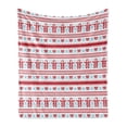 thumbnail image 1 of Nordic Soft Flannel Fleece Throw Blanket, Christmas Pattern with Winter Inspirations Scandinavian Motifs European, Cozy Plush for Indoor and Outdoor Use, 60" x 80", Red Sky Blue White, by Ambesonne, 1 of 5