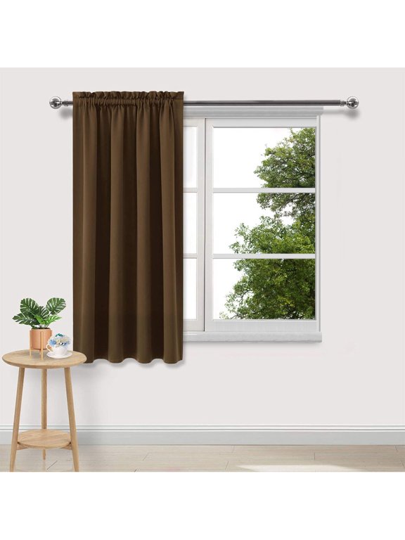 Nordic Solid Blackout Curtain – Thermal Insulated Energy Saving Panel for Bedroom Kitchen, 38 x 45 Inches, Dark Room Light Blocking