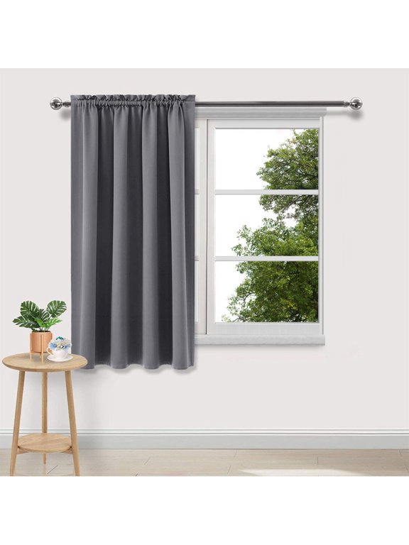 Nordic Solid Blackout Curtain – Thermal Insulated Energy Saving Panel for Bedroom Kitchen, 38 x 45 Inches, Dark Room Light Blocking